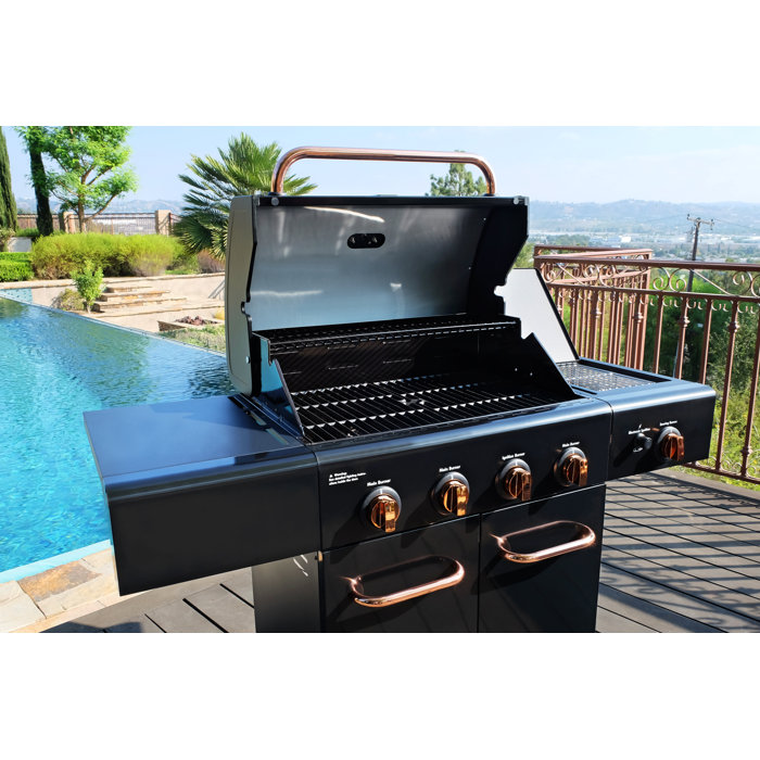 Kenmore 4Burner Propane Gas Grill with Searing Side Burner in Black